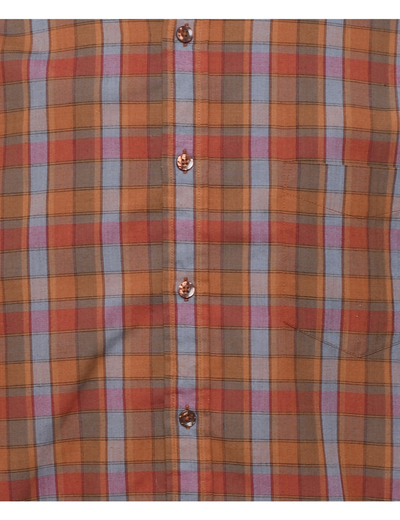 Brown Checked Shirt - M