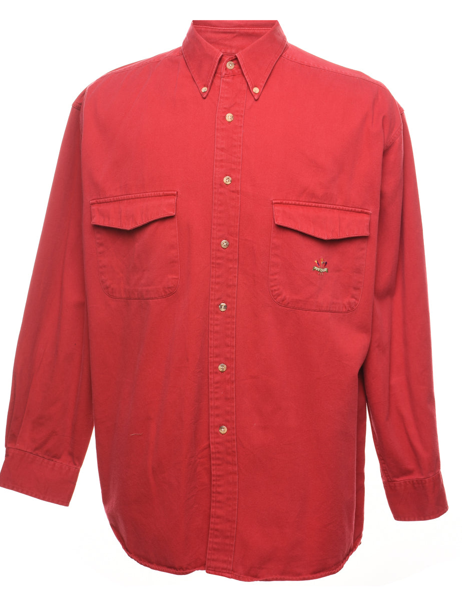 Men's Classic Red Denim Shirt Red, L Beyond Retro