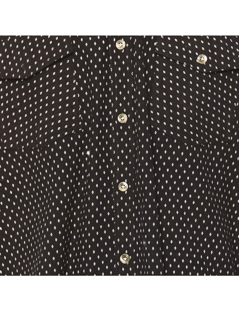 Corduroy Black & White Patterned Shirt - XL
