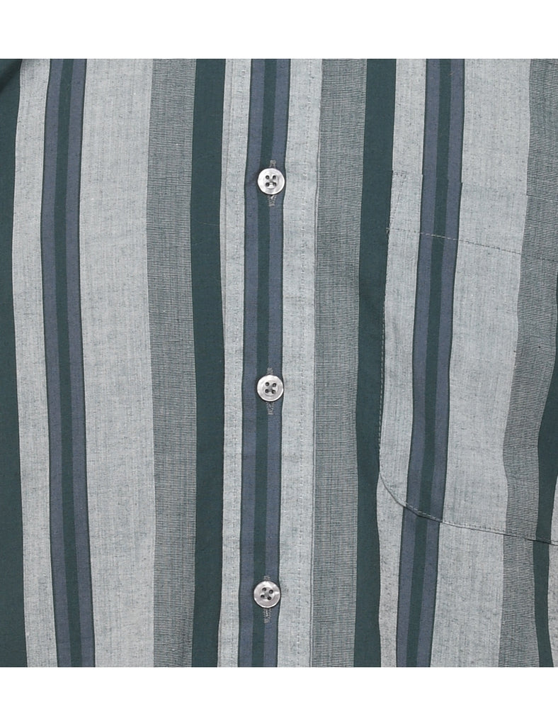 Dark Green Striped Shirt - S