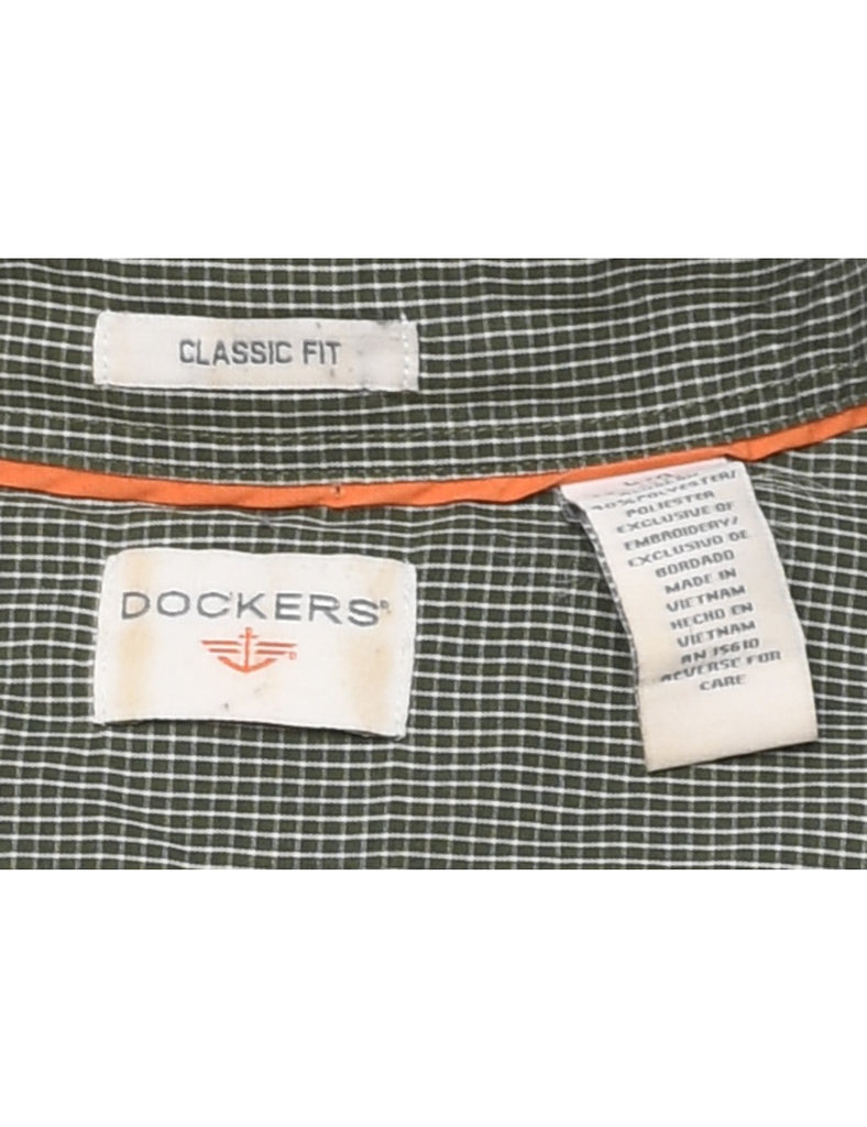 Dockers Olive Green Checked Shirt - L
