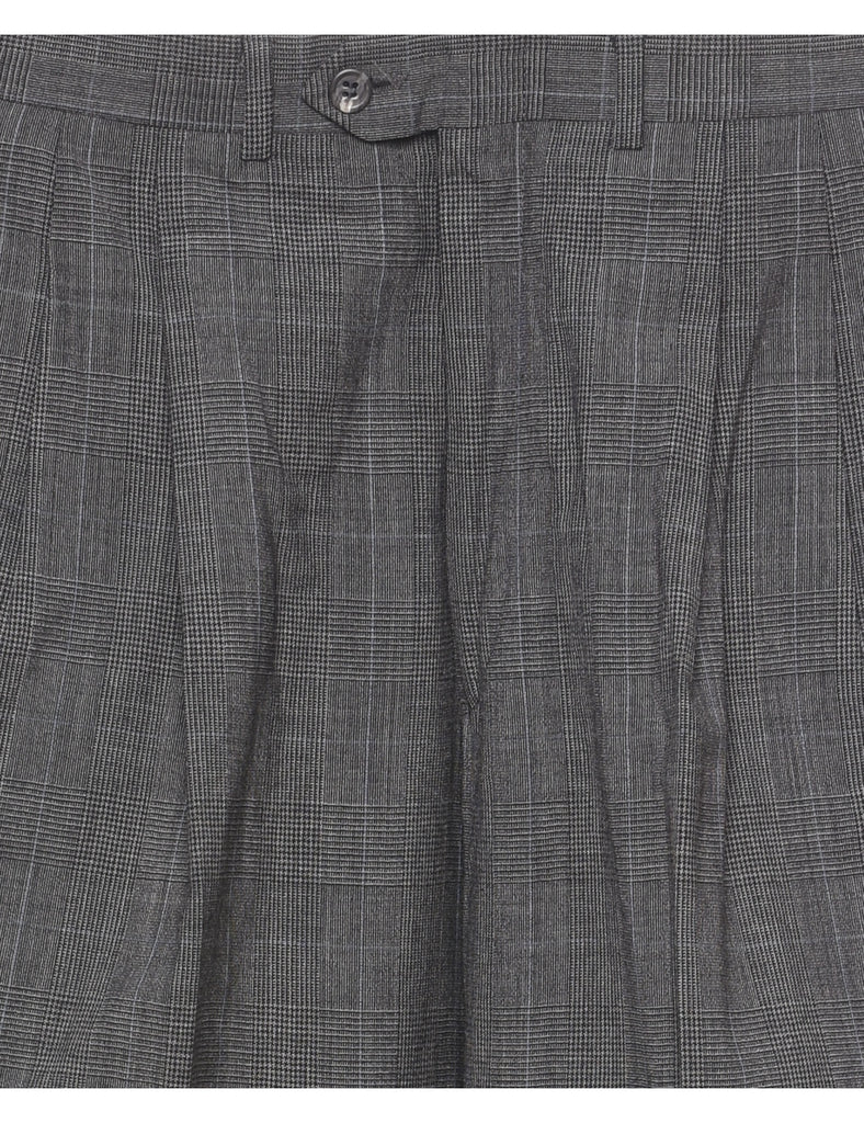 Dogtooth Check Grey Classic Trousers - W34 L29