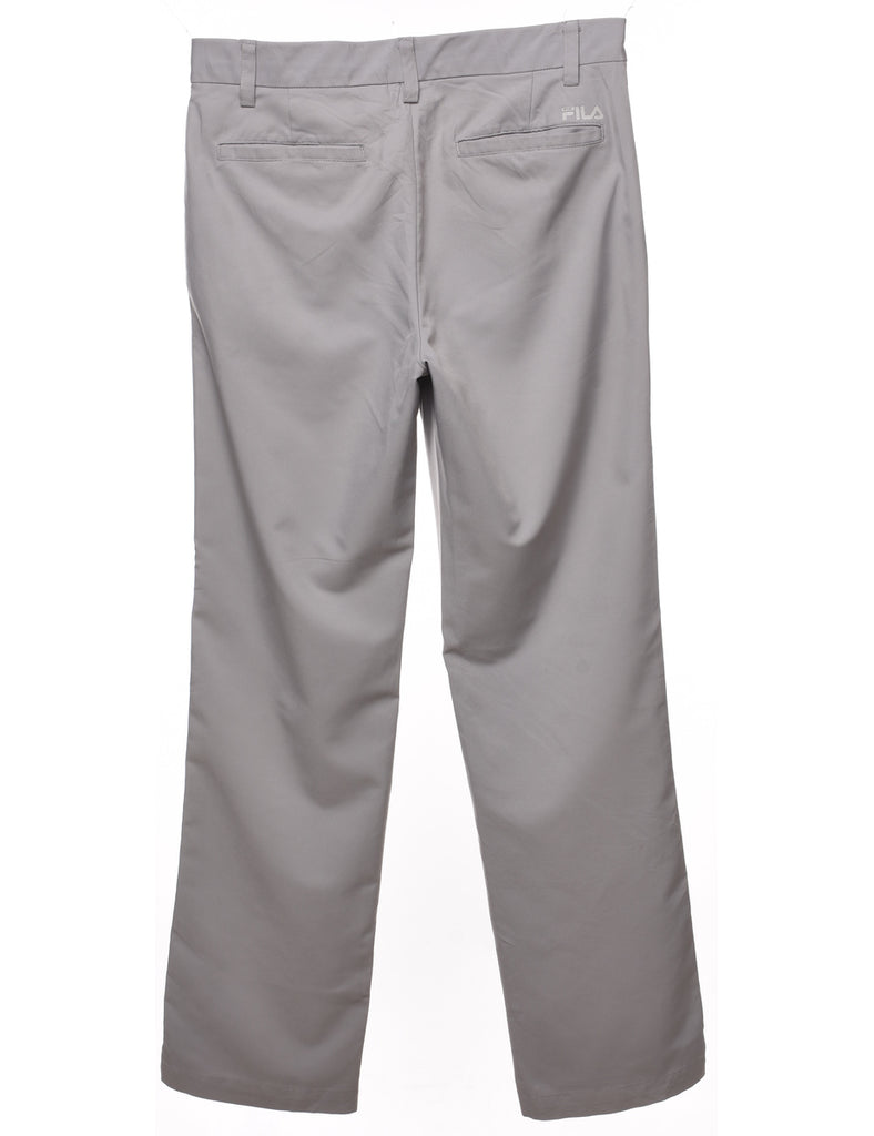 Fila Light Grey Straight-Fit Trousers - W30 L31