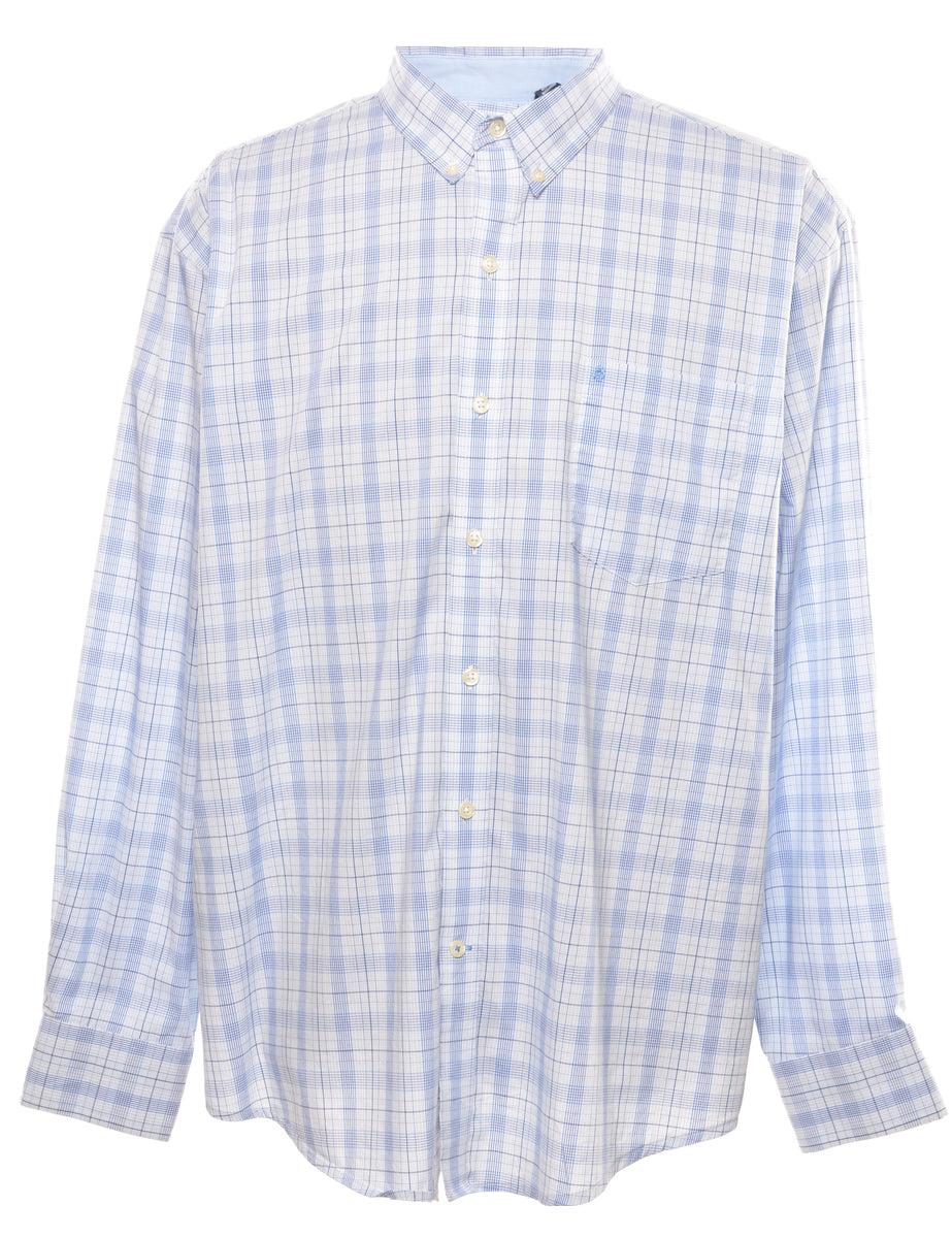 Men's Izod Izod Checked Shirt Blue, XL | Beyond Retro
