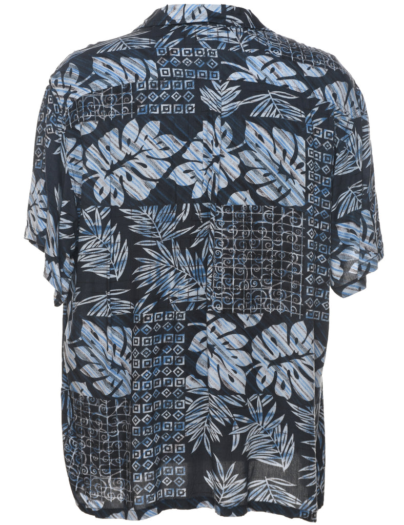 Leafy Print Hawaiian Shirt - XL