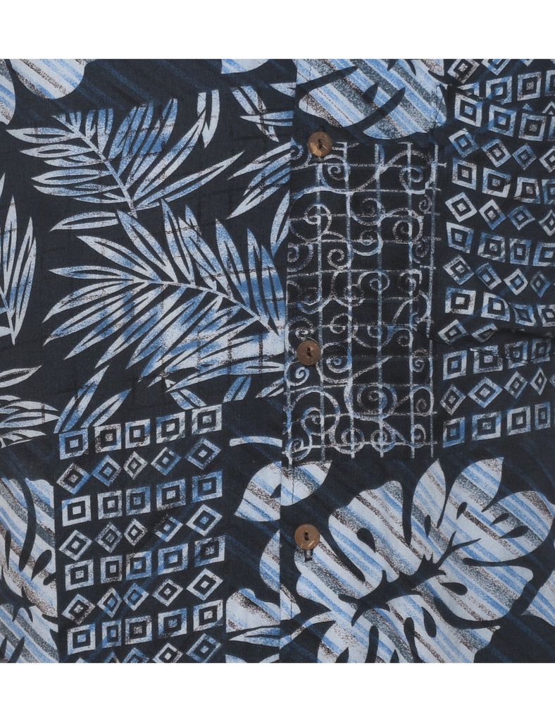 Leafy Print Hawaiian Shirt - XL