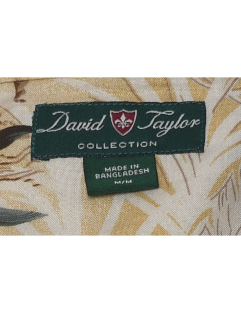 Leafy Print Hawaiian Shirt - M