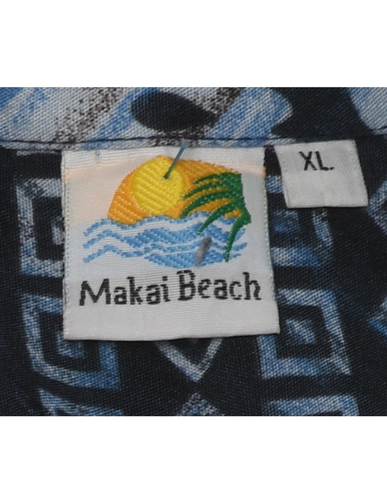 Leafy Print Hawaiian Shirt - XL