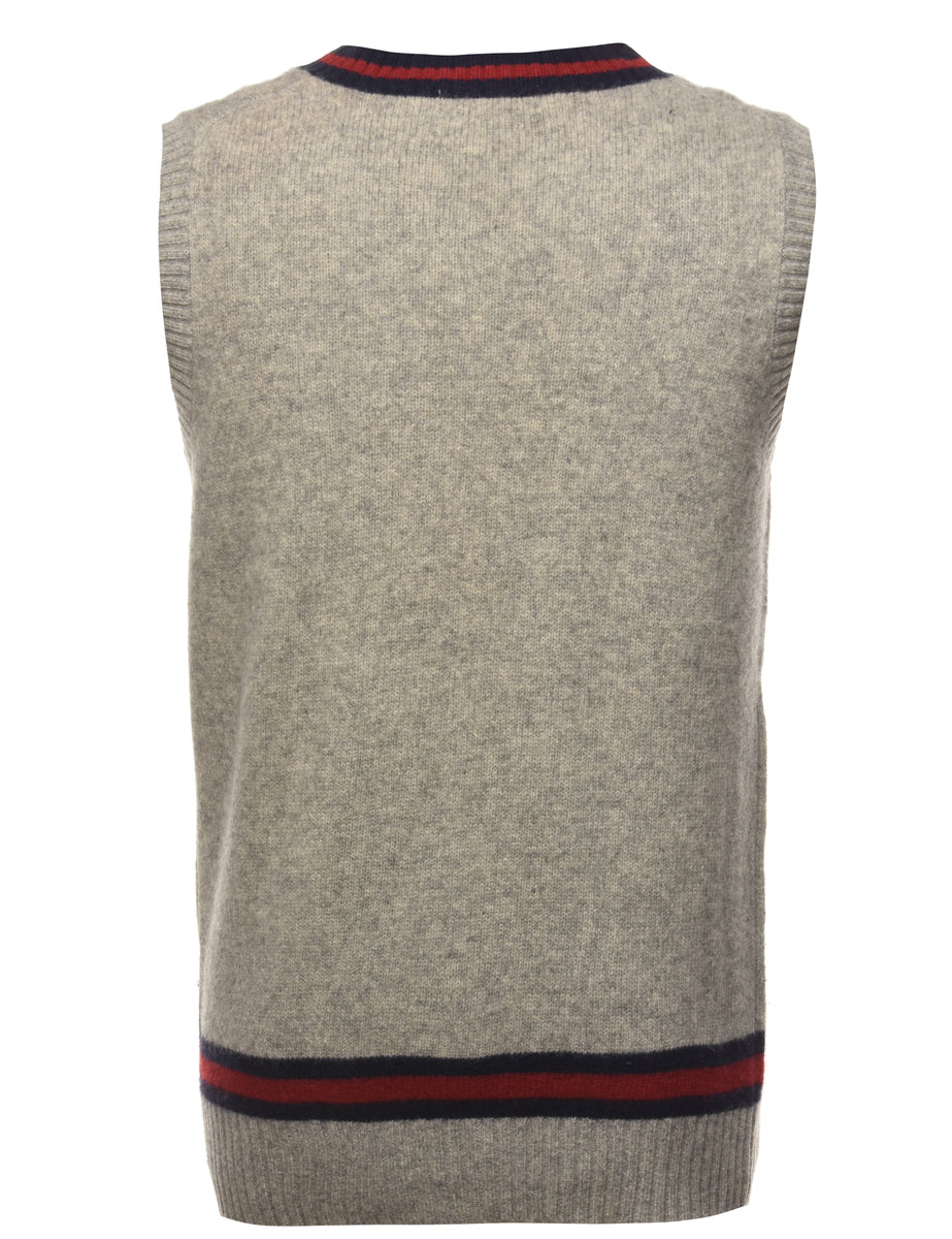 Men's Light Brown Sweater Vest Brown, M | Beyond Retro
