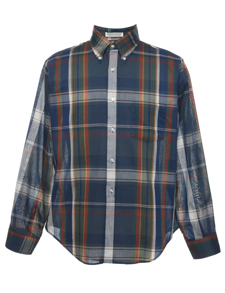 Long Sleeved Checked Shirt - XL