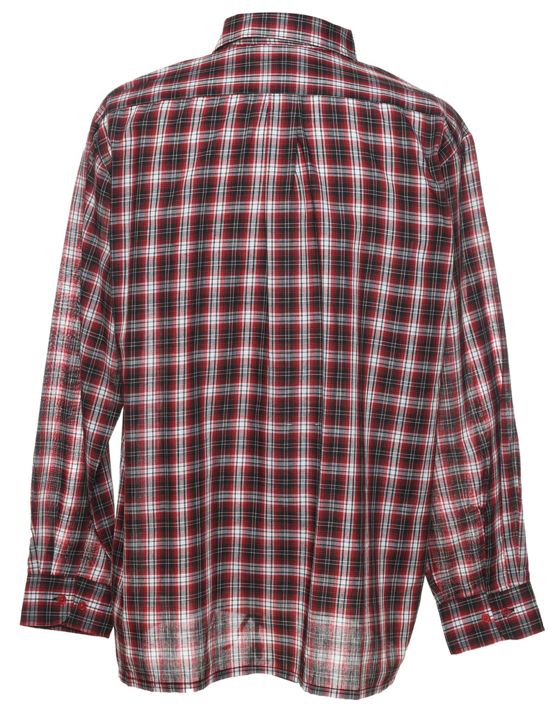 Long Sleeved Checked Shirt - L