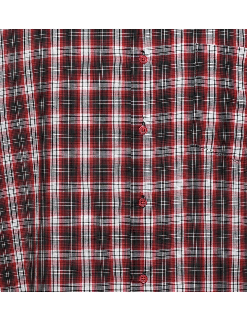 Long Sleeved Checked Shirt - L