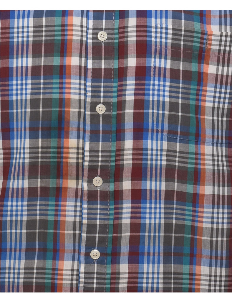 Long Sleeved Checked Shirt - L