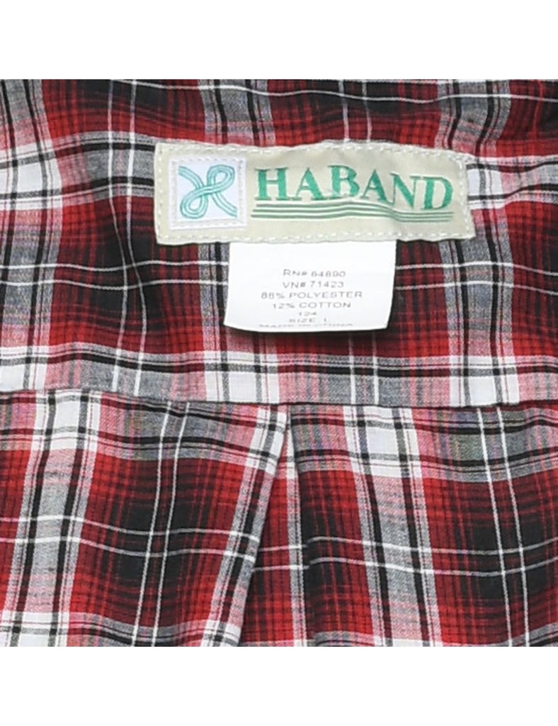 Long Sleeved Checked Shirt - L