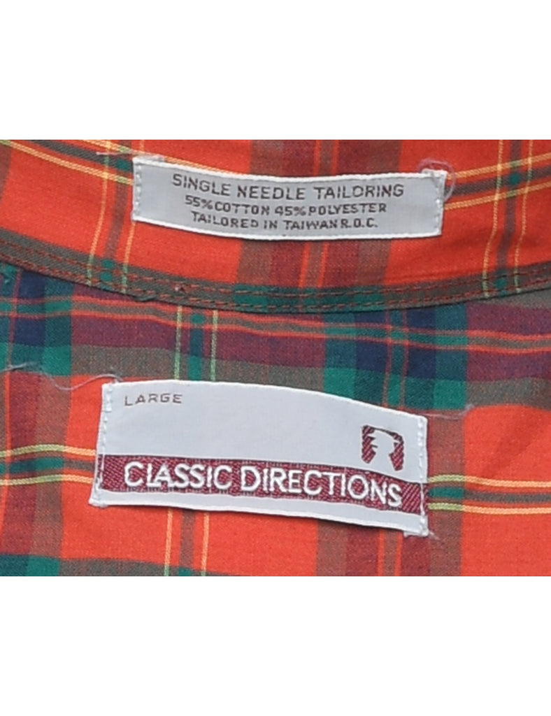 Long Sleeved Checked Shirt - L