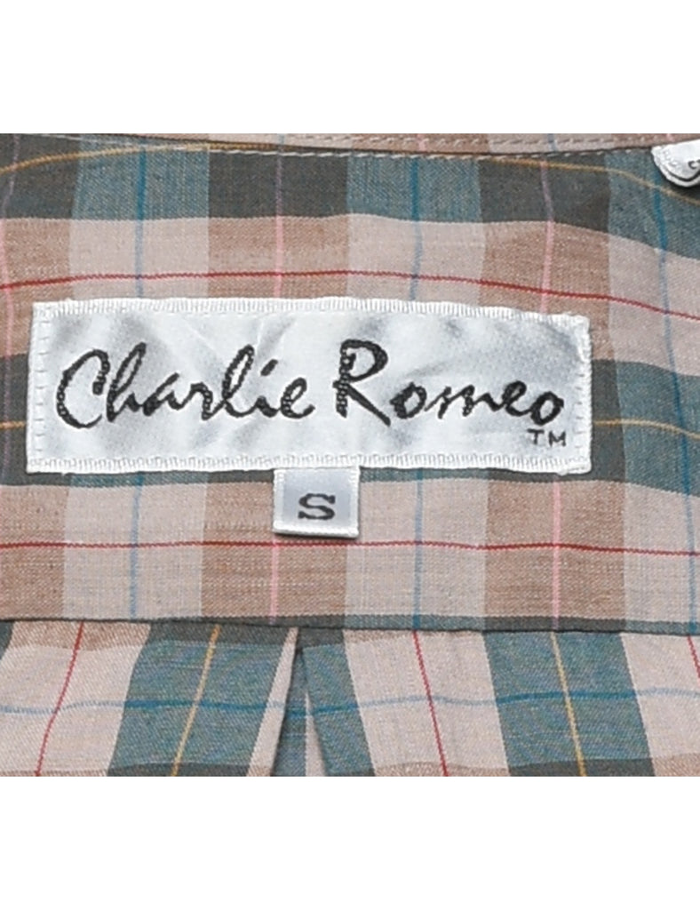Long Sleeved Checked Shirt - L