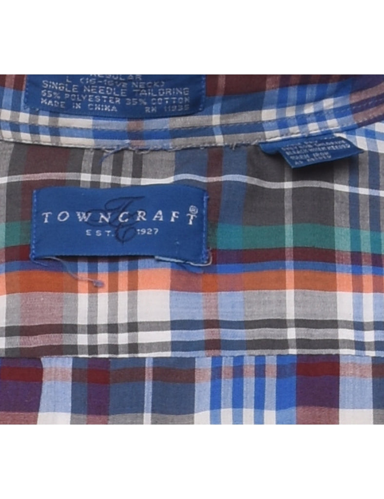 Long Sleeved Checked Shirt - L