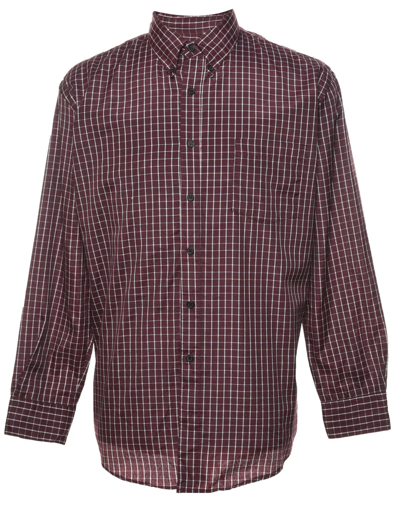 Maroon Checked Shirt - M