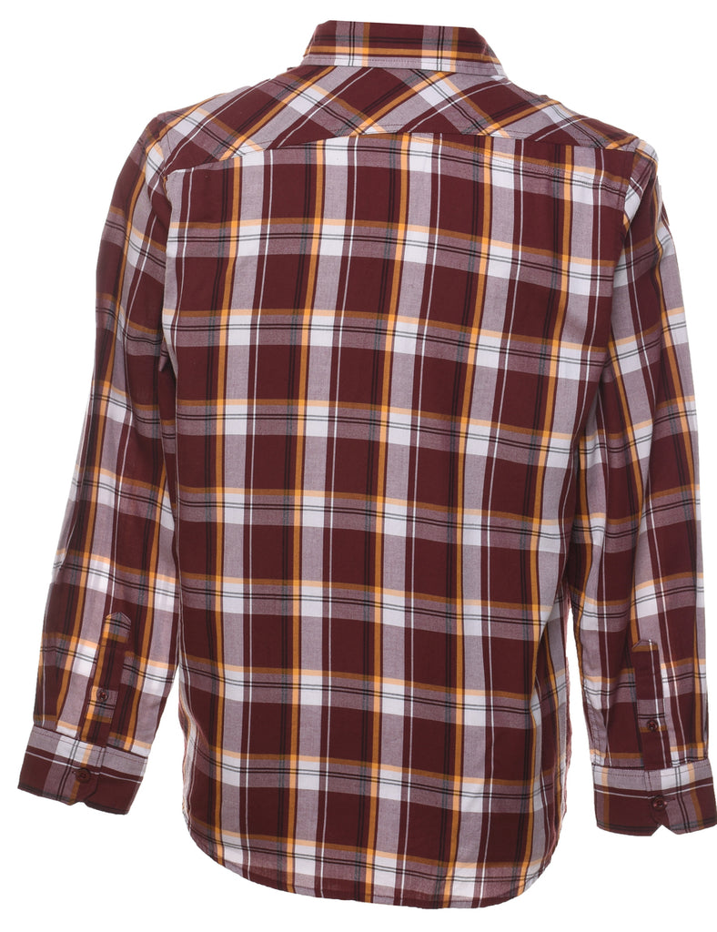 Maroon Checked Shirt - S