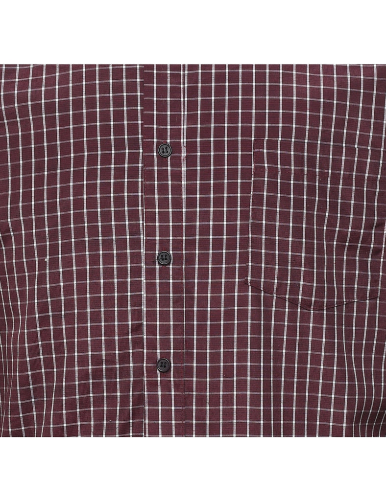 Maroon Checked Shirt - M