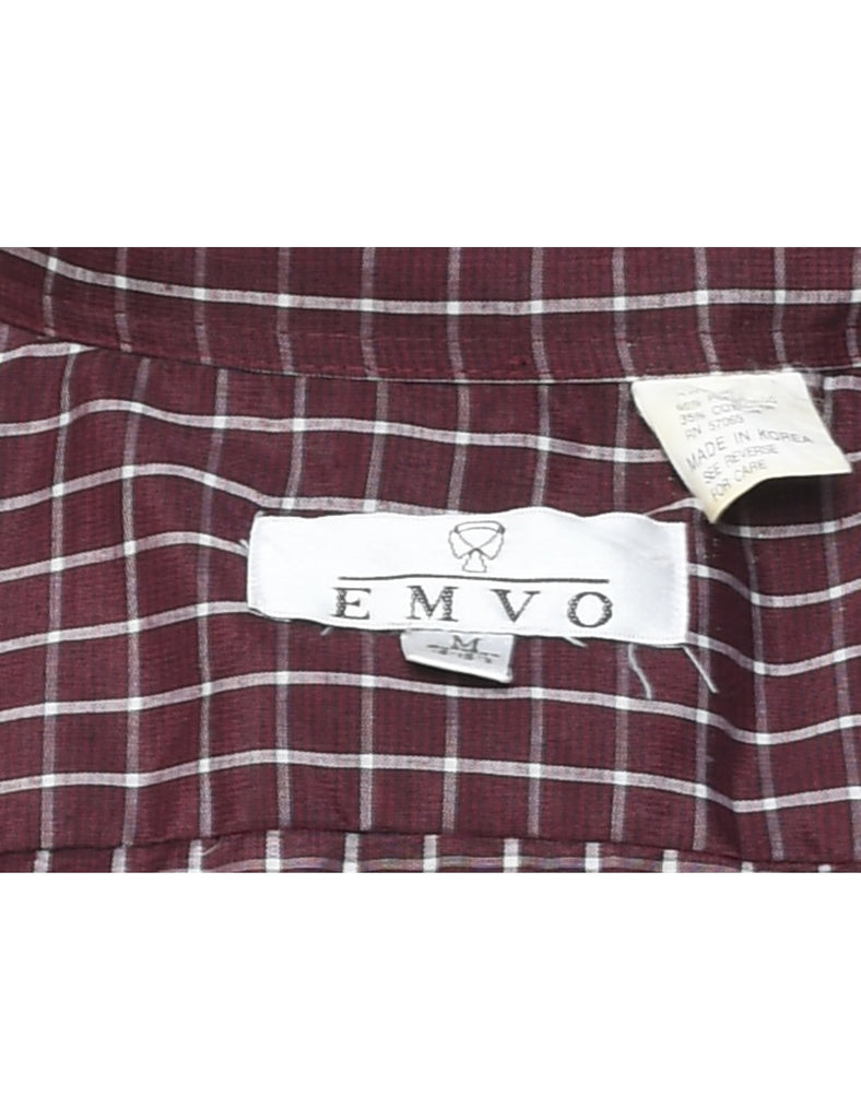 Maroon Checked Shirt - M
