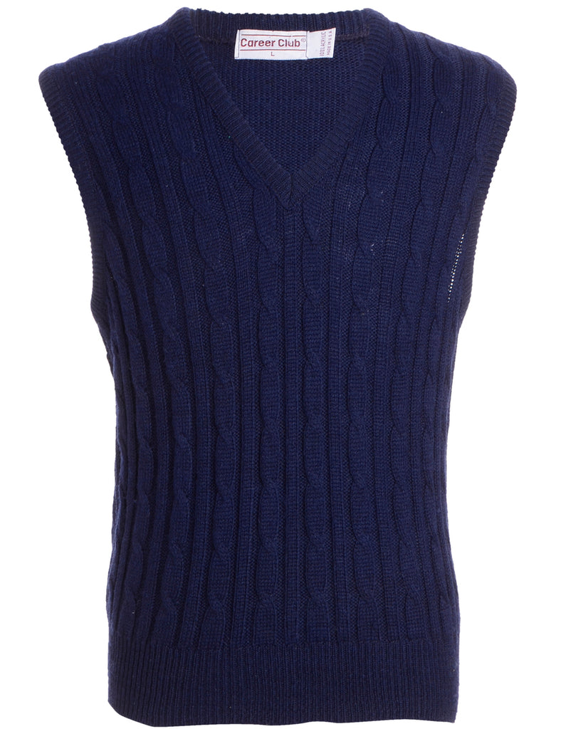 Beyond Retro Label Navy Sleeveless Vest