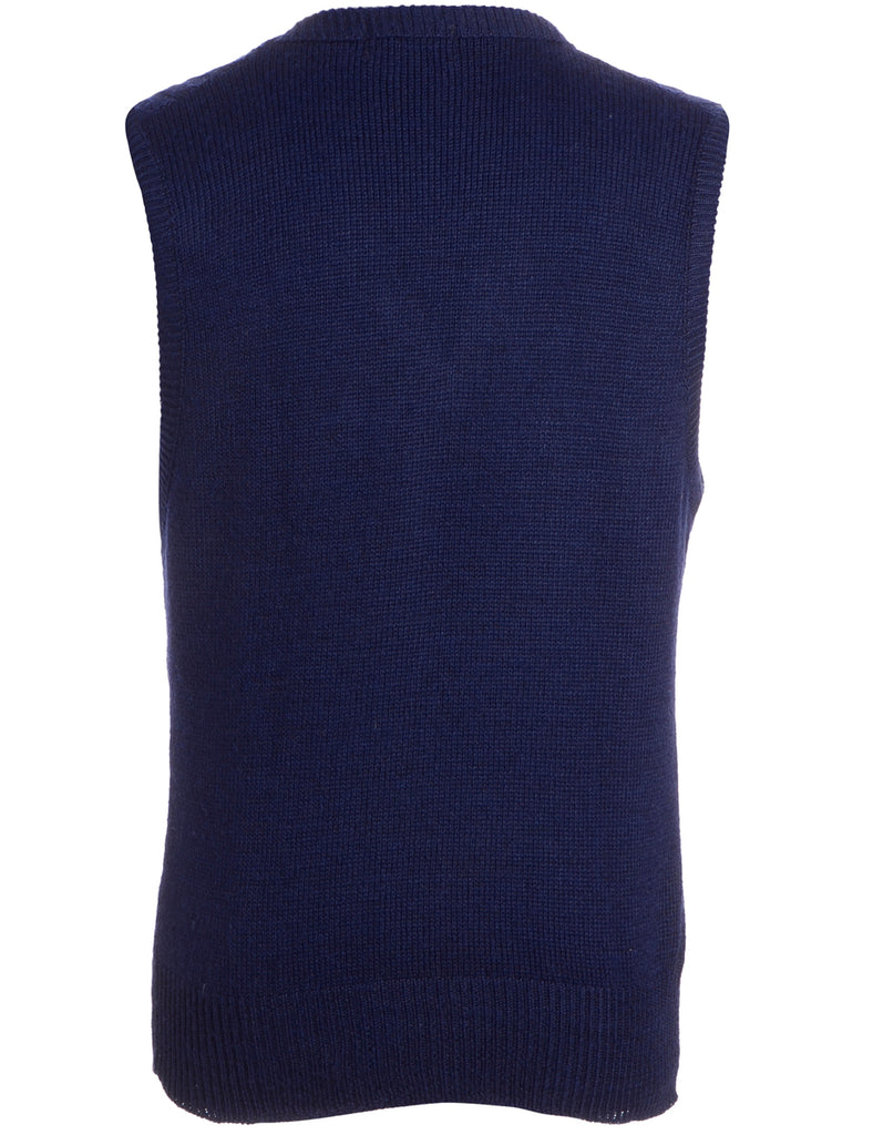 Beyond Retro Label Navy Sleeveless Vest