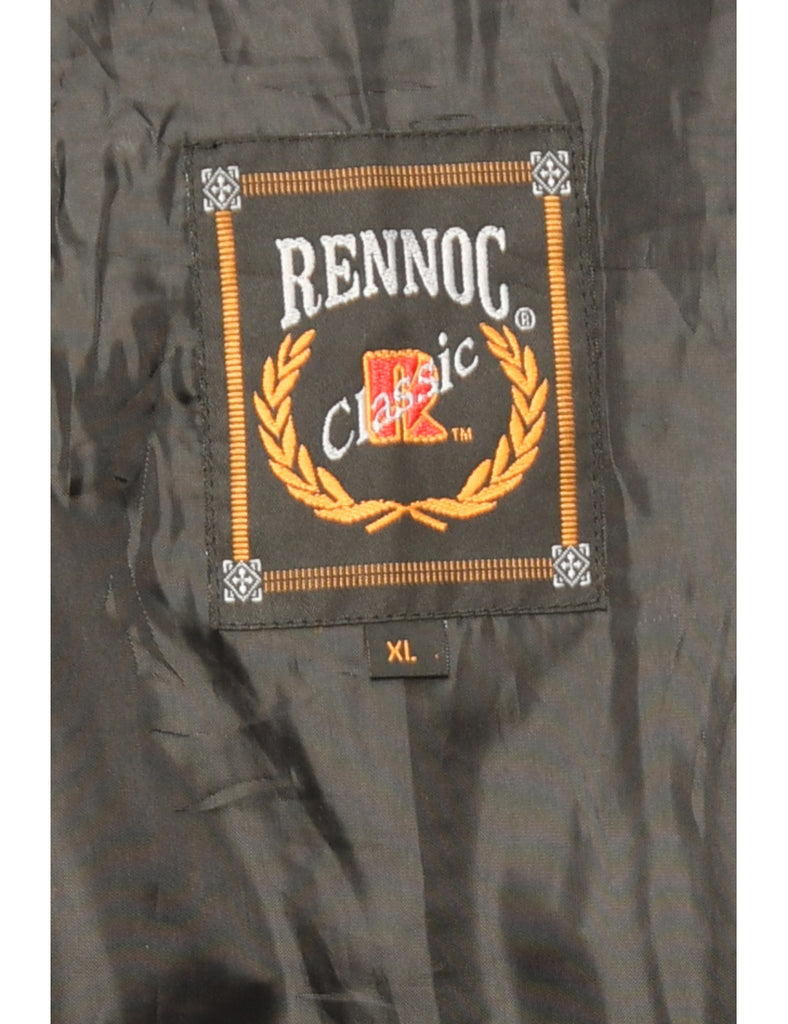 Navy & Yellow Appliqued Varsity Jacket - XL