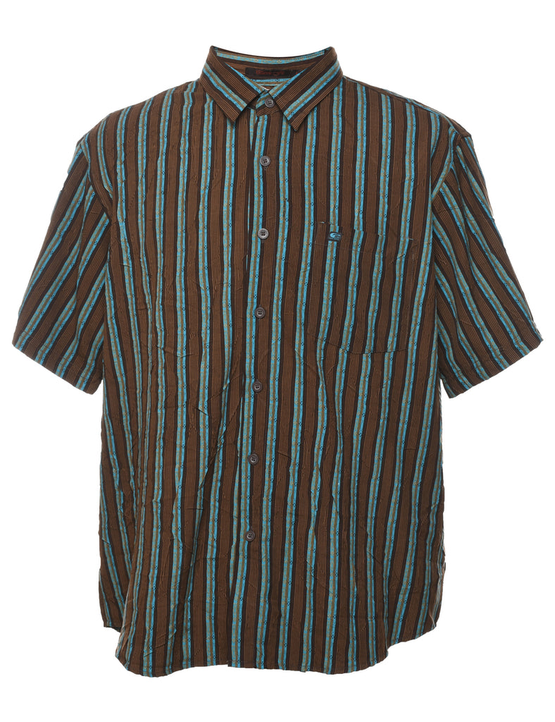 Point Zero Striped Short Sleeved Shirt - L
