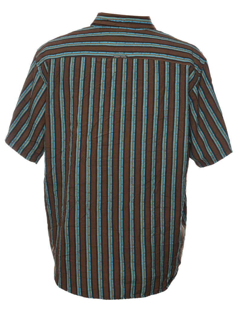 Point Zero Striped Short Sleeved Shirt - L