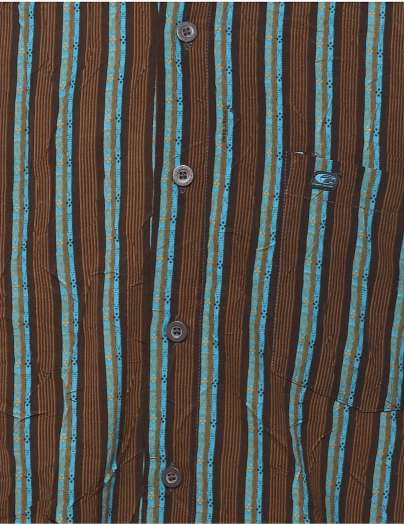 Point Zero Striped Short Sleeved Shirt - L