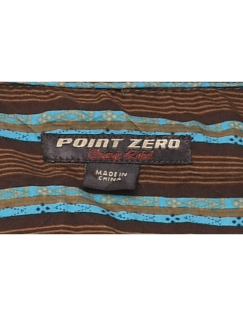 Point Zero Striped Short Sleeved Shirt - L