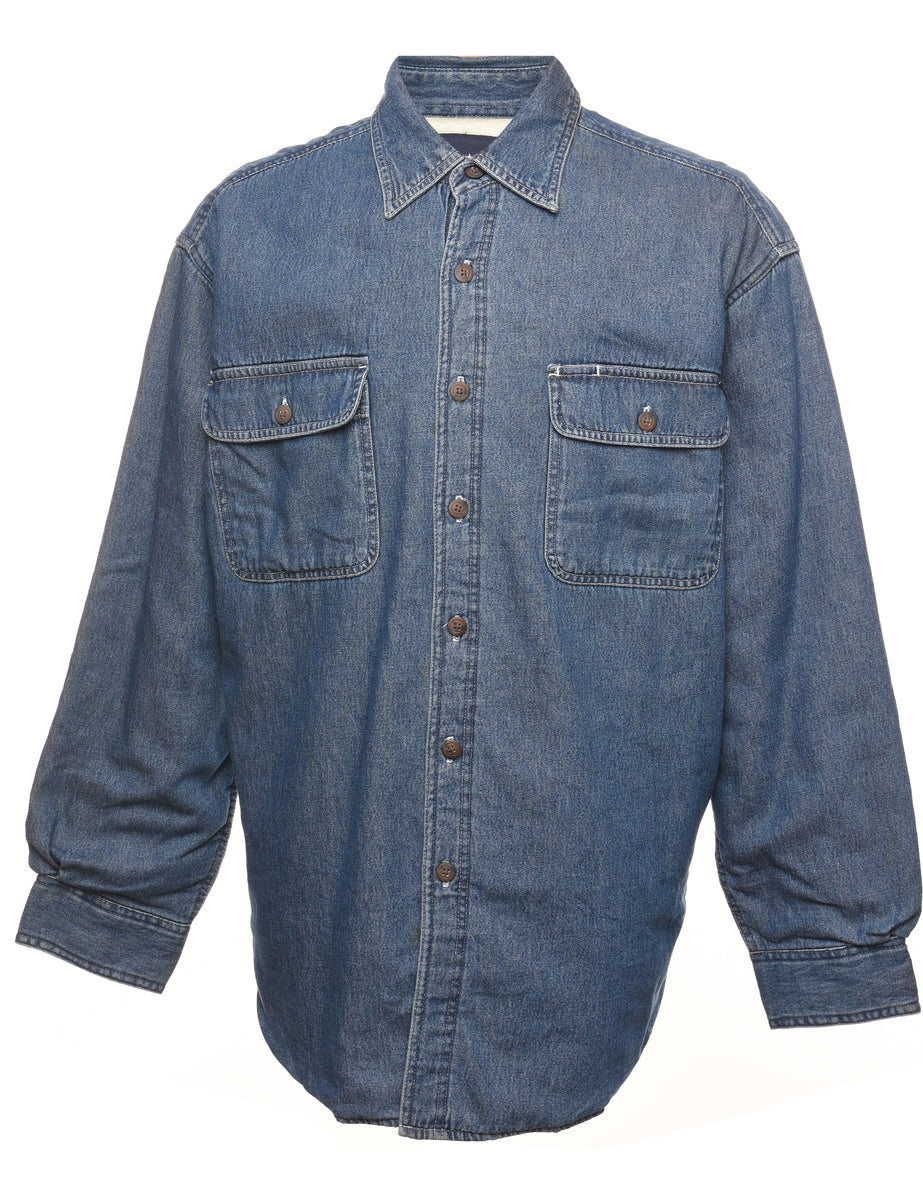 PETER PAN COLLAR DENIM SHIRT - Blue | ZARA United States