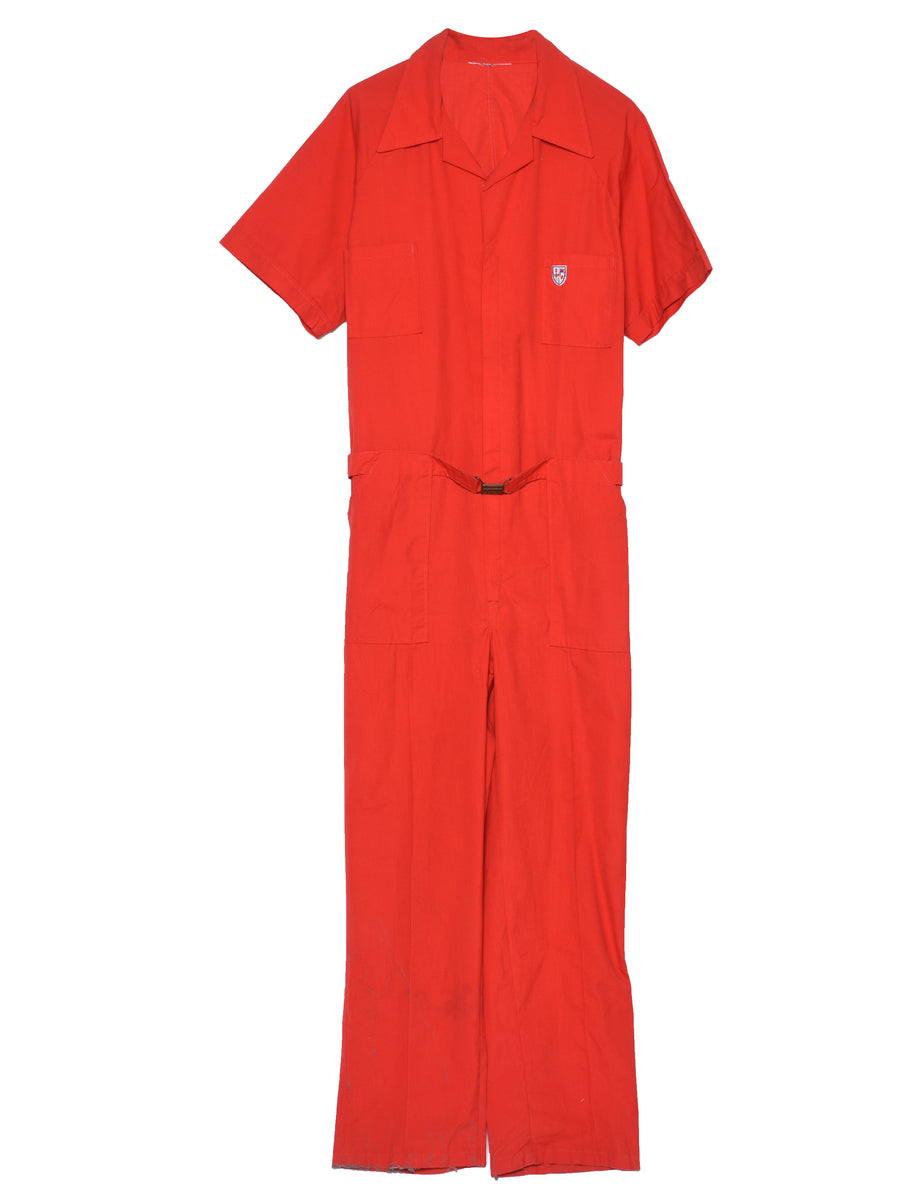 Men's Red Classic Boiler Suit Red, L Beyond Retro E00936723