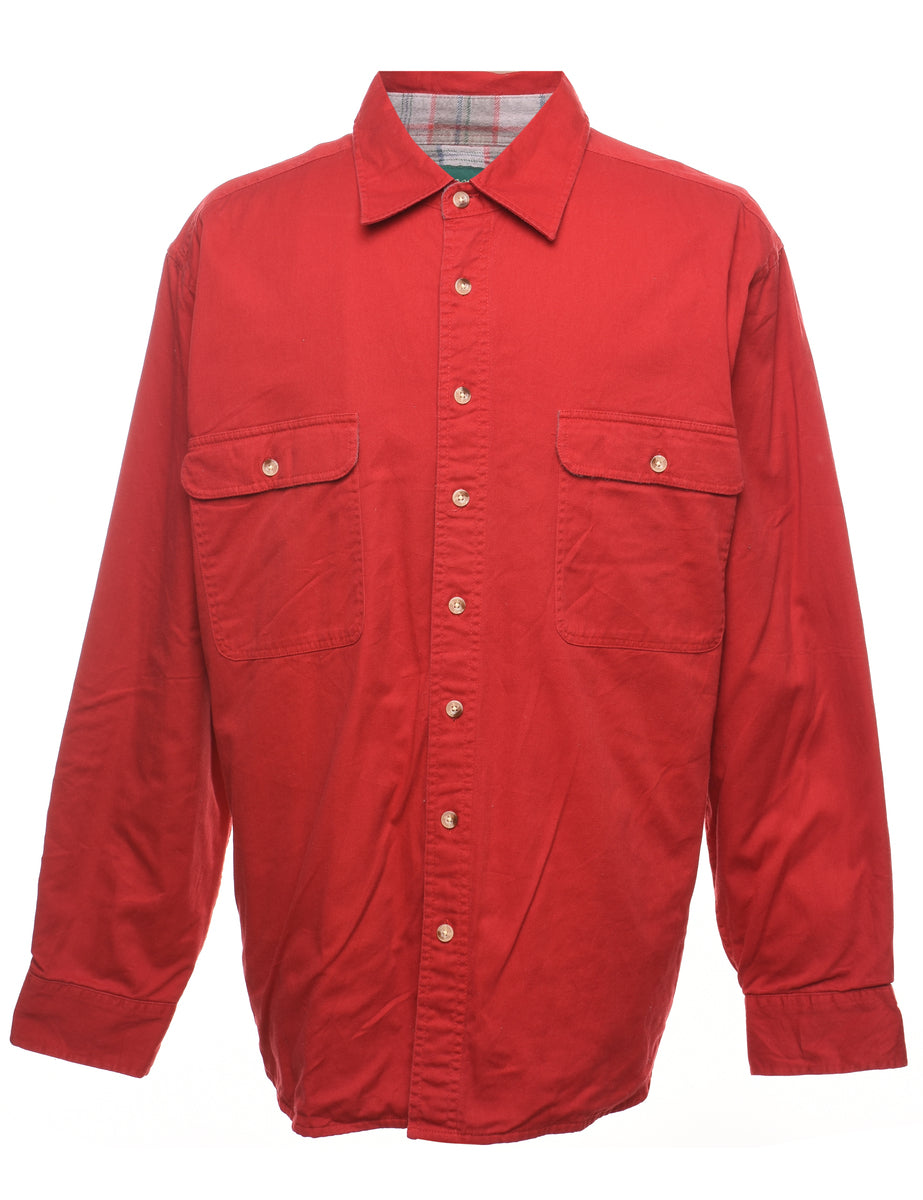 Men's Red Classic Denim Shirt Red, L Beyond Retro