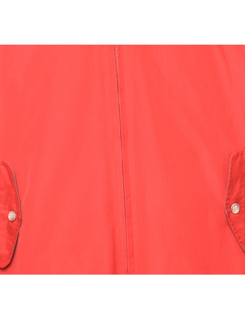 Red Classic Zip-Front Harrington Jacket - XL