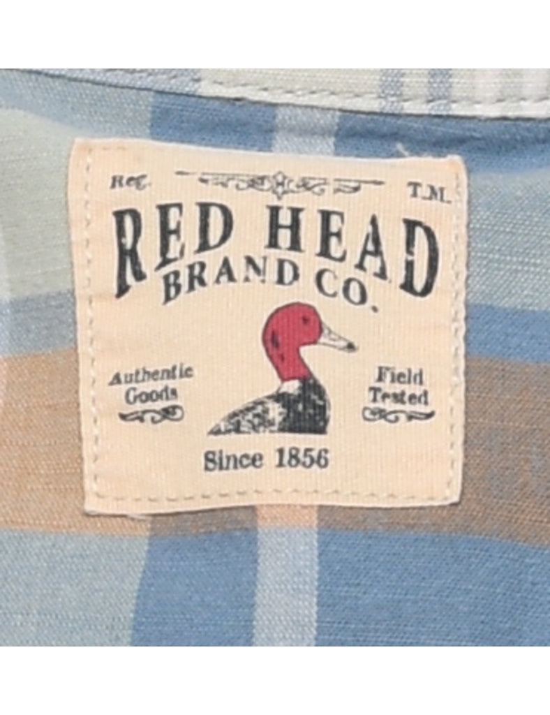 Red Head Short Sleeve Checked Shirt - L