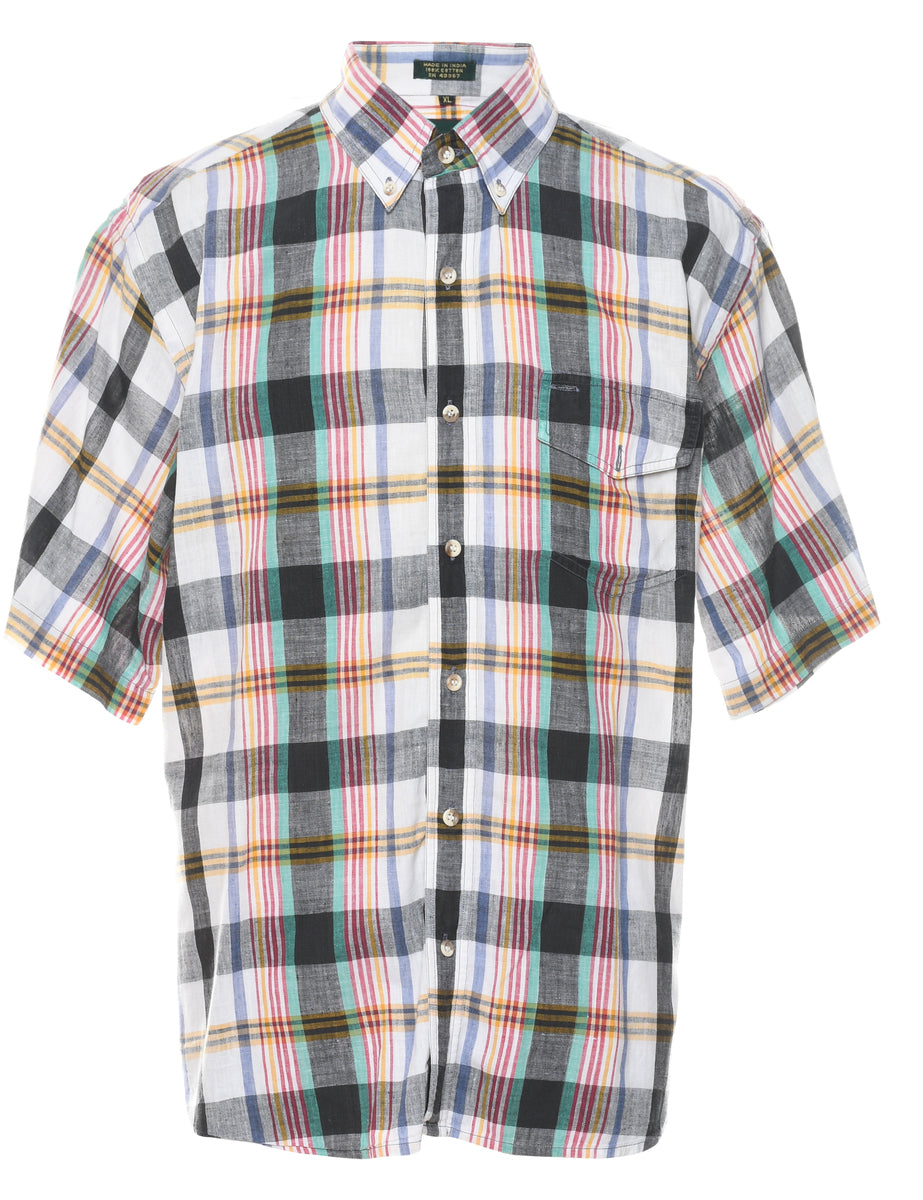 Men's Short Sleeve Checked Shirt Multi-coloured, XL | Beyond Retro