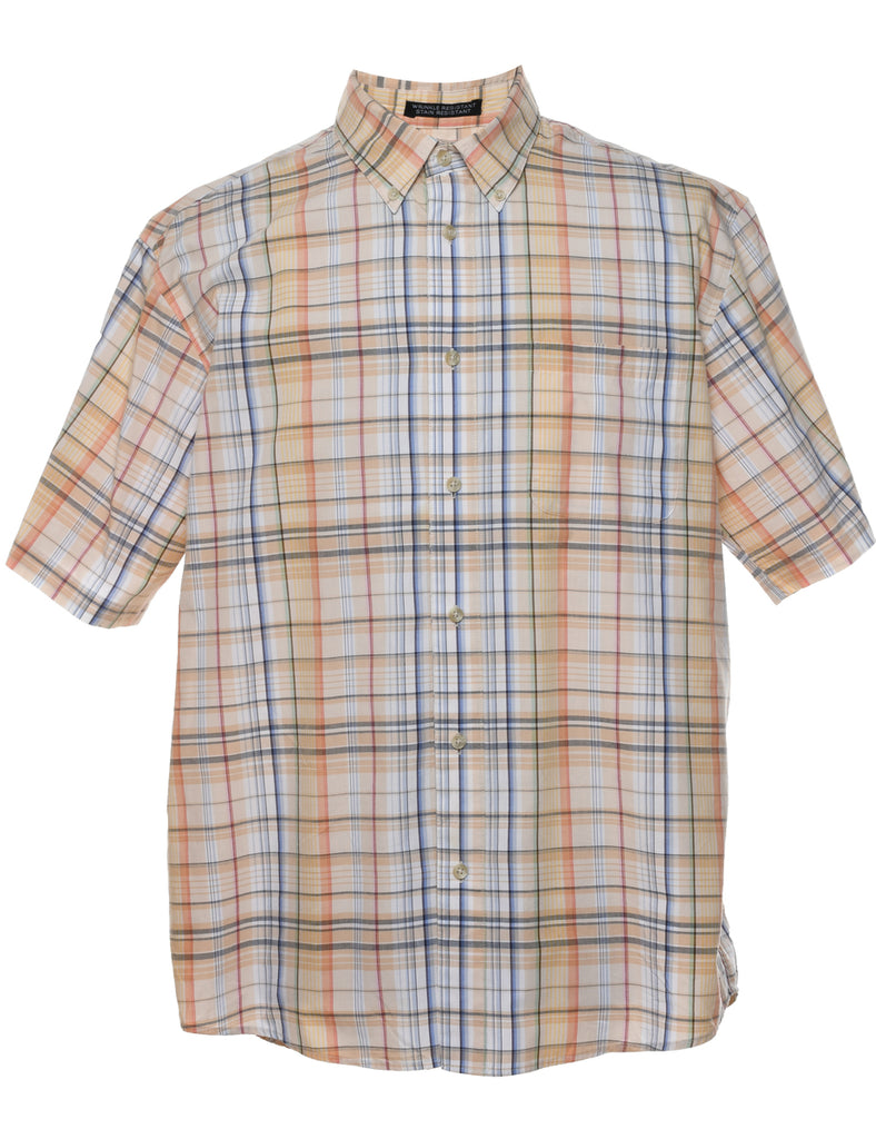 Short Sleeve Checked Shirt - L