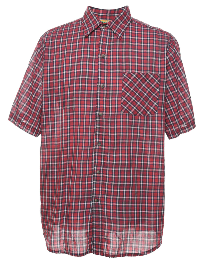 Short Sleeve Checked Shirt - L