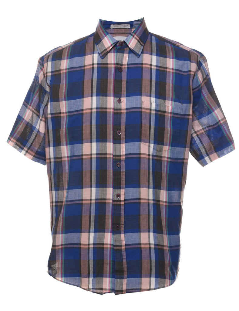 Short Sleeve Checked Shirt - L