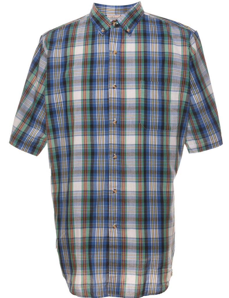 Short Sleeve Checked Shirt - L