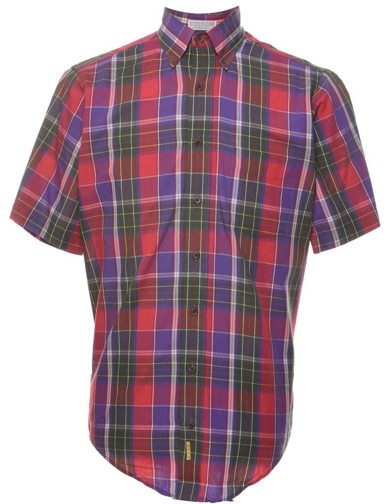 Short Sleeve Checked Shirt - M