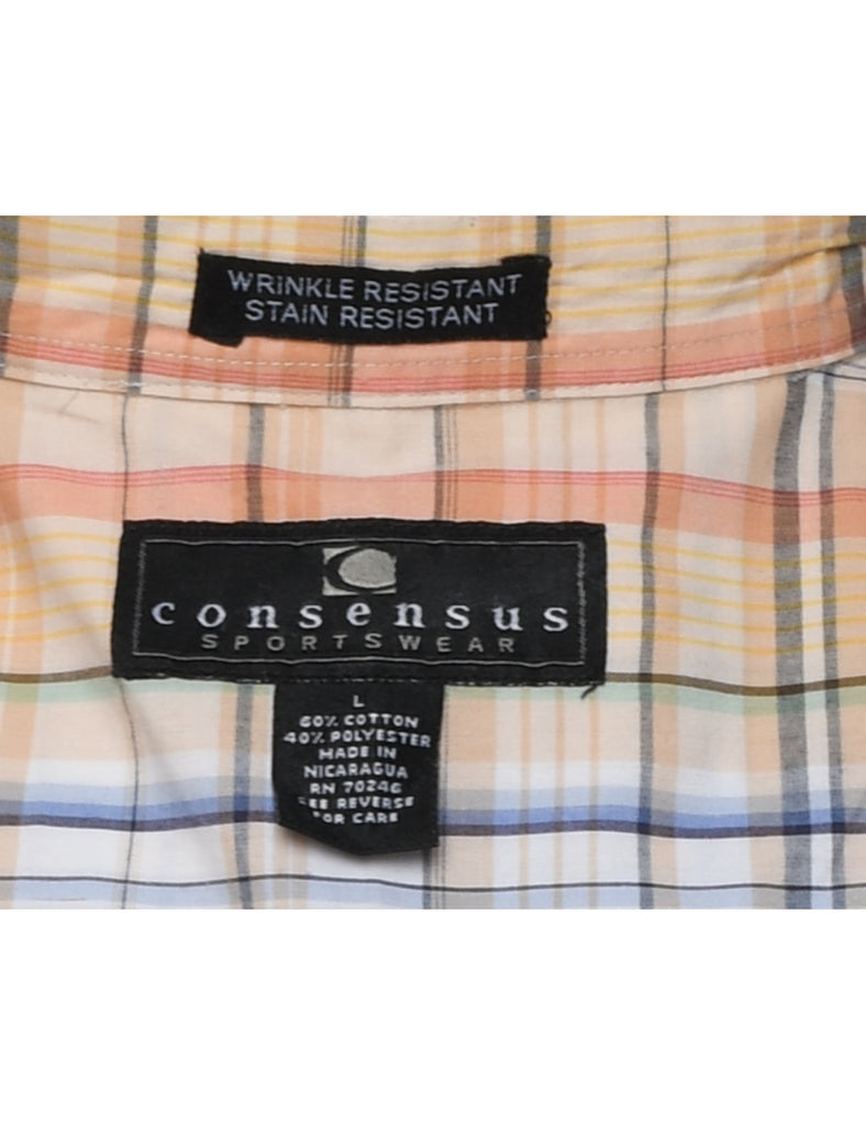 Short Sleeve Checked Shirt - L