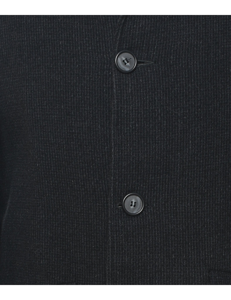 Single Breasted Dark Grey Wool Coat - L