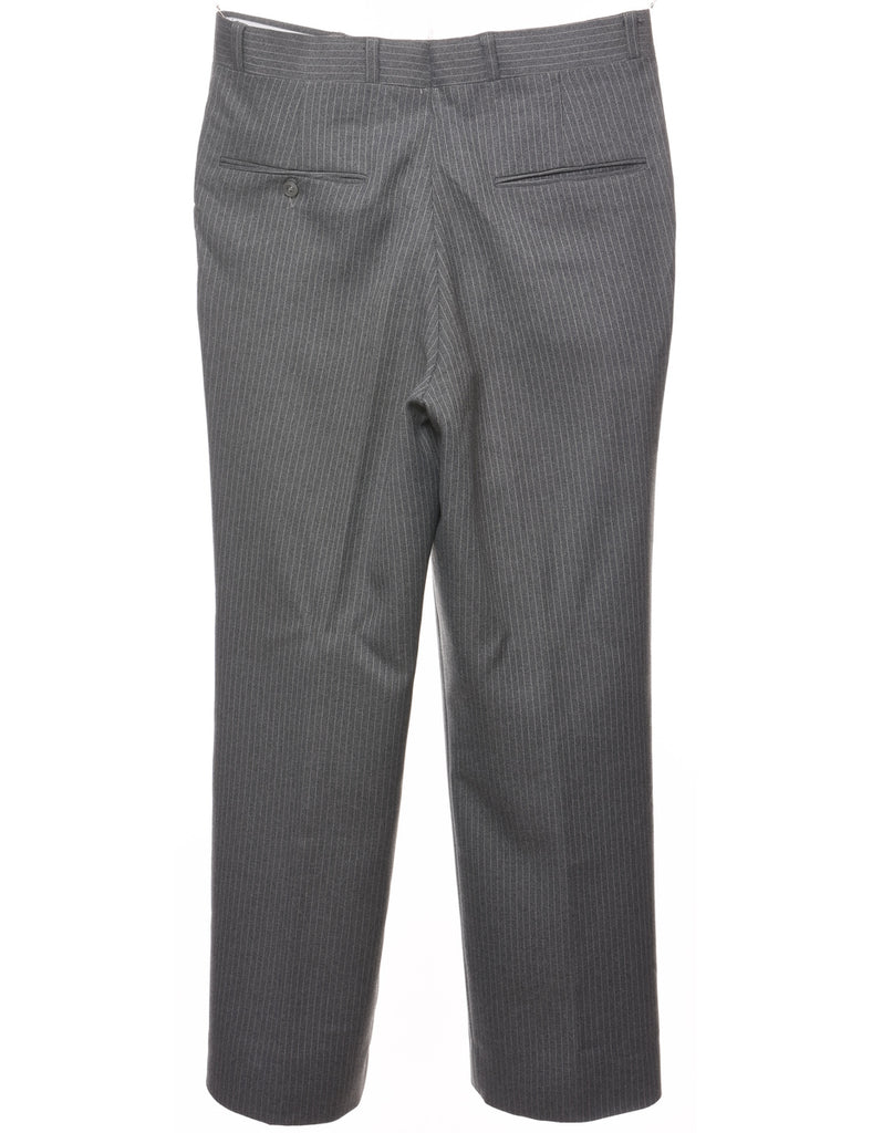 Striped Pattern Grey Straight-FitTrousers - W30 L28