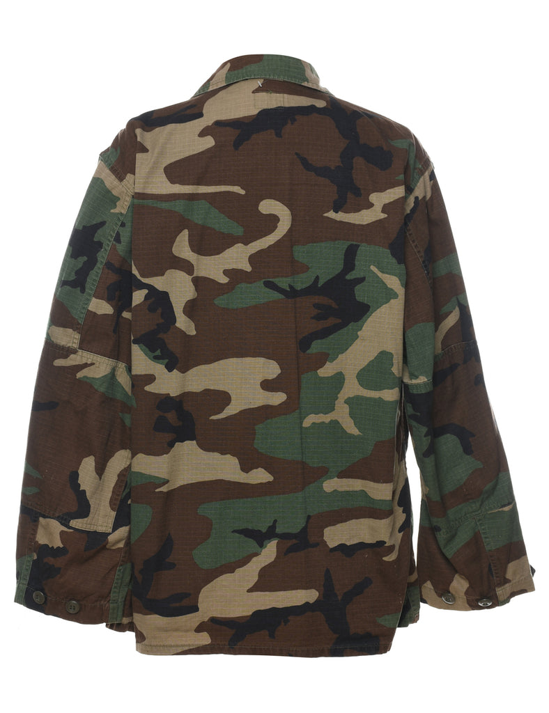 Woodland Camouflage Print U.S Army Military Jacket - M