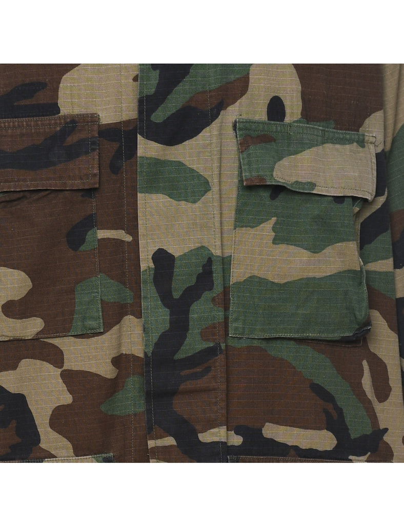 Woodland Camouflage Print U.S Army Military Jacket - M