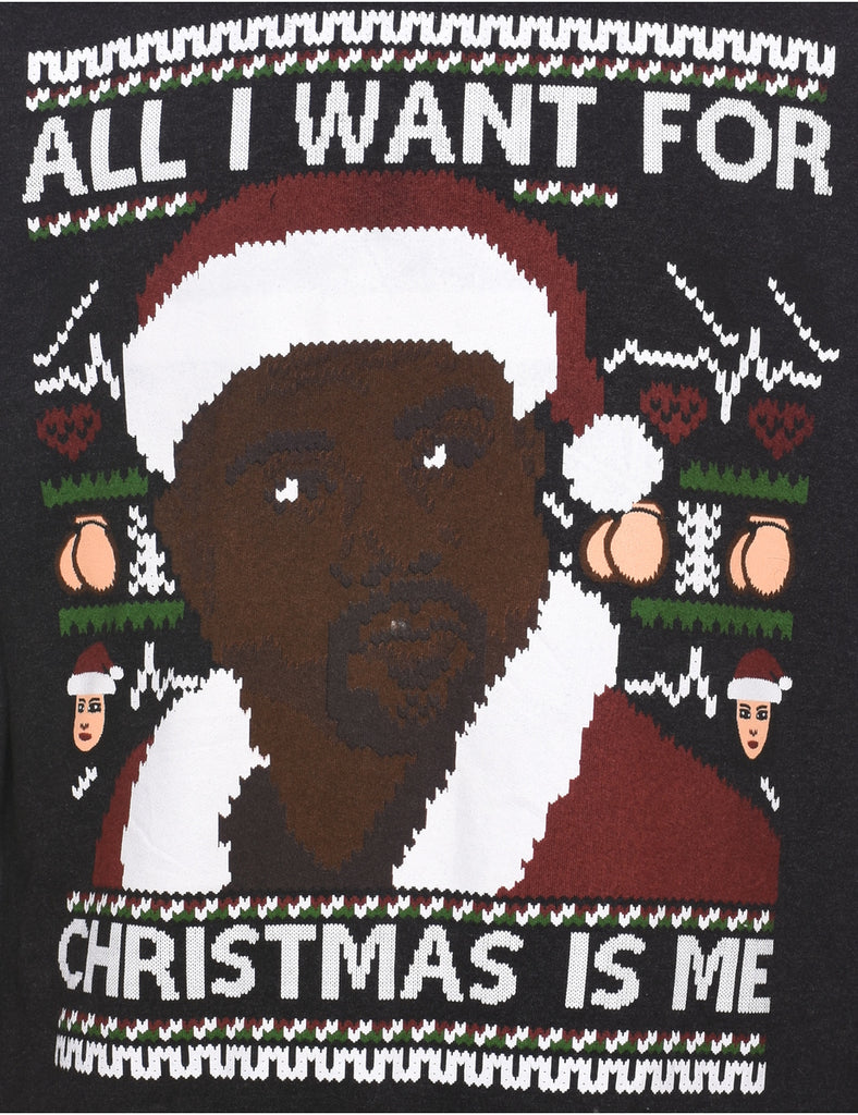 All I Want For Christmas Printed Sweatshirt  - L
