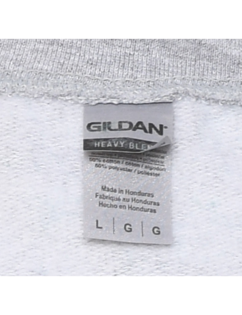 Cat Printed Christmas Sweatshirt - L